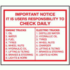Important notice it is users responsibility to check daily