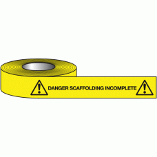 Danger scaffolding incomplete non-adhesive barrier tape