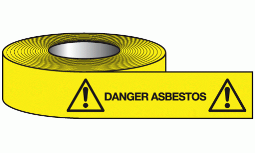 Danger asbestos non-adhesive barrier tape