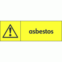 warning asbestos recycling sign