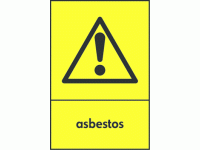 warning asbestos recycling sign