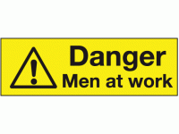 Danger men at work banner