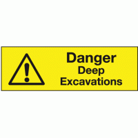 Danger deep excavations PVC banner with eyelets