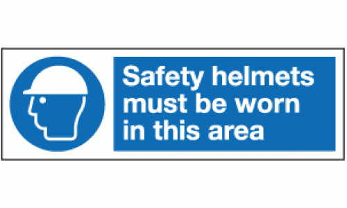 Safety helmets must be worn in this area PVC banners