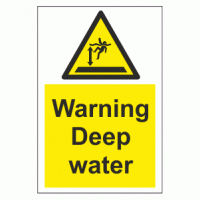 Warning deep water sign