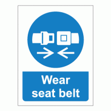 Wear seat belt Crossrail compliant sign