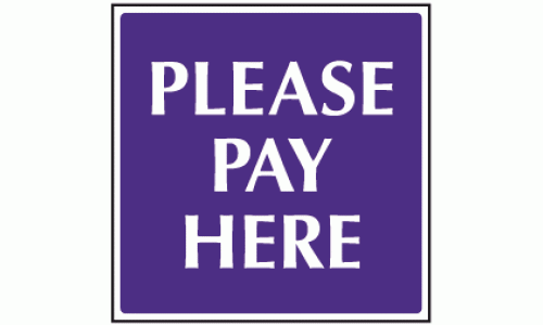Please pay here sign