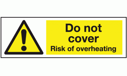 Do not cover risk of overheating stickers (Pack of 10)