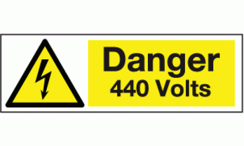 Danger 440 volts warning labels 500 Per roll