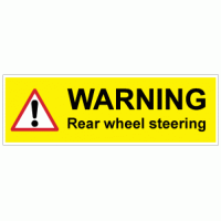 Warning Rear wheel steering sign