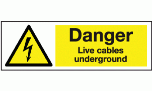 Danger live cables underground sign
