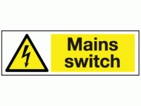 Mains switch sign
