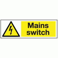 Mains switch sign