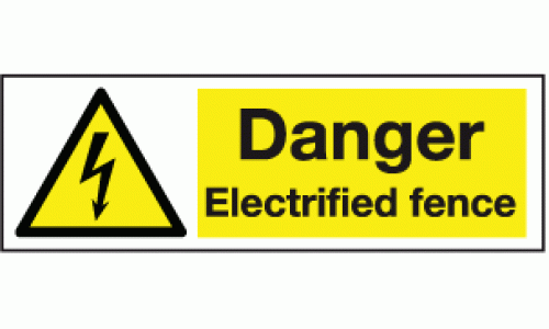 Danger electrified fence sign