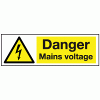 Danger mains voltage sign