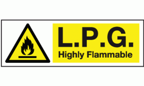 L.P.G. highly flammable sign