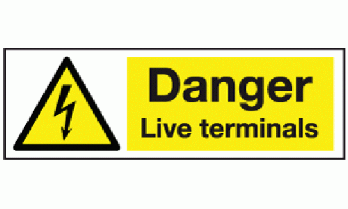 Danger live terminals sign