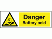 Danger battery acid sign