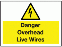 Danger overhead live wires