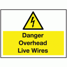 Danger overhead live wires
