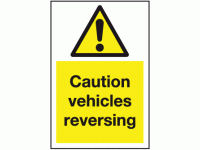 Caution vehicles reversing sign
