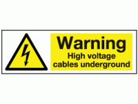 Warning high voltage cables undergrou...