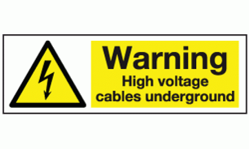Warning high voltage cables underground sign