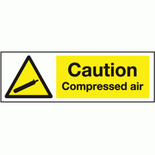 Compressed Air Warning Caution Sign Sticker health And Safety 150mm 