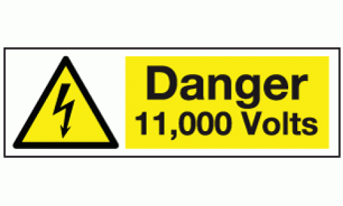 Danger 11,000 volts sign