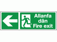 Allanfa dan fire exit arrow left sign