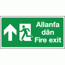 Allanfa dan fire exit ahead sign 