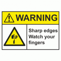 Warning Sharp Edges Watch Your Fingers Sign