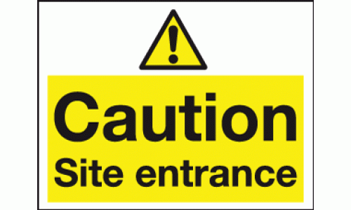 Caution site entrance