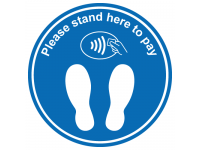 Please stand here to pay floor sticker
