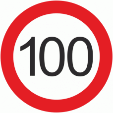 100 KMH European Vehicle Speed Limit Sticker