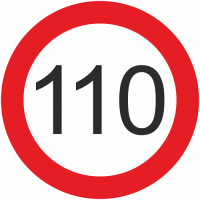110 KMH European Vehicle Speed Limit Sticker