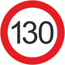130 KMH European Vehicle Speed Limit Sticker