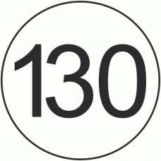 130 KMH International Vehicle Speed Limit Sticker