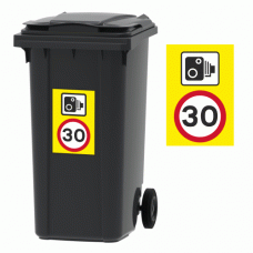 Speed camera 30 mph speed reduction Wheelie bin sticker
