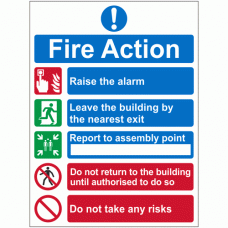 5 Point Fire Action Notice - Do Not Take Any Risks Sign