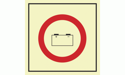 IMO - Fire Control Symbols Photoluminescent Sign Emergency source of electrical power (battery) sign IMO 6867