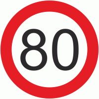 80 KMH European Vehicle Speed Limit Sticker