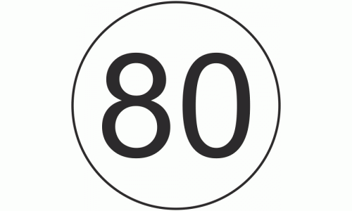 80 KMH International Vehicle Speed Limit Sticker
