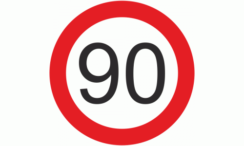 90 KMH European Vehicle Speed Limit Sticker