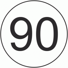 90 KMH International Vehicle Speed Limit Sticker