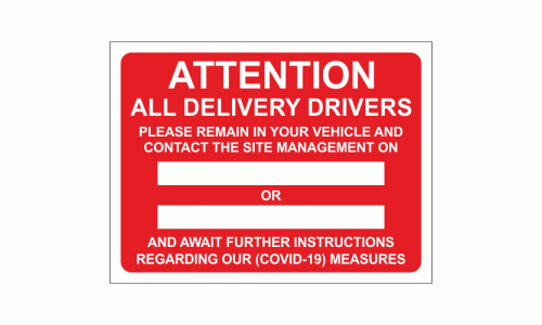 Attention All Delivery Drivers Sign