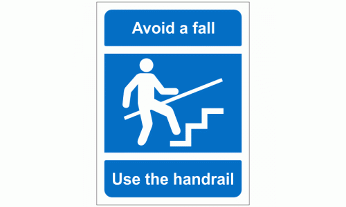 Avoid a Fall Use the Handrail Sign