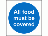 All food must be covered sign