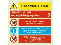 ARGON IG -01 Extinguishing System Sign