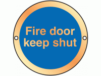 Fire door keep shut Gold Anodised sign